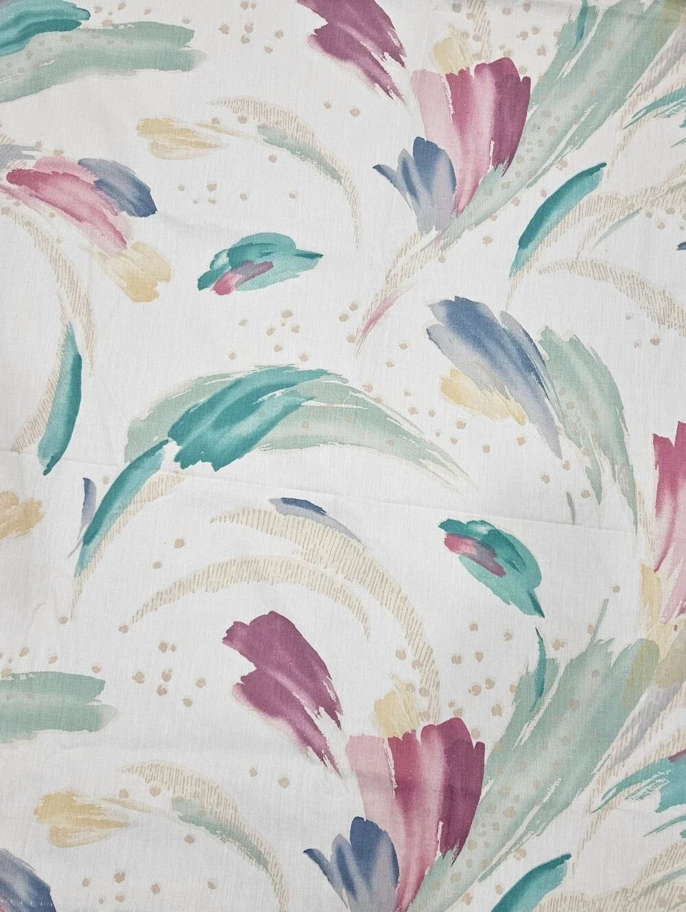 VTG Croscill Sedona Curtain Panels 80s Pastel Watercolor Brushstrokes 40x84 Pair
